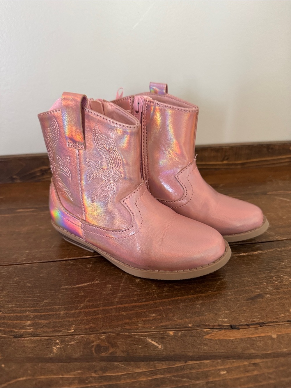 Old Navy Holographic Pink Cowboy Boots for Kids